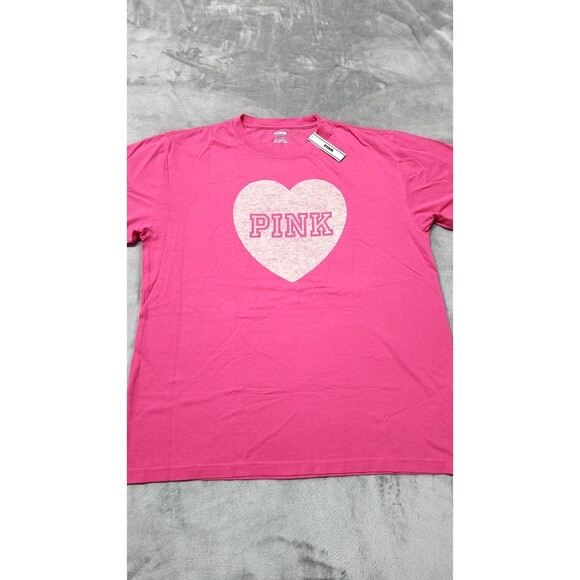 Victoria's Secret Small PINK Heart Campus Ivy T-Shirt NWT - Picture 1 of 9